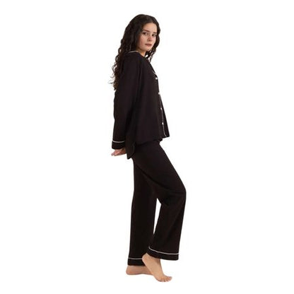 Premium Black Cotton Pajama Set - 2-Piece Sleepwear Collection