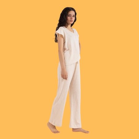 Pink– Henley V-Neck Sleepover Set